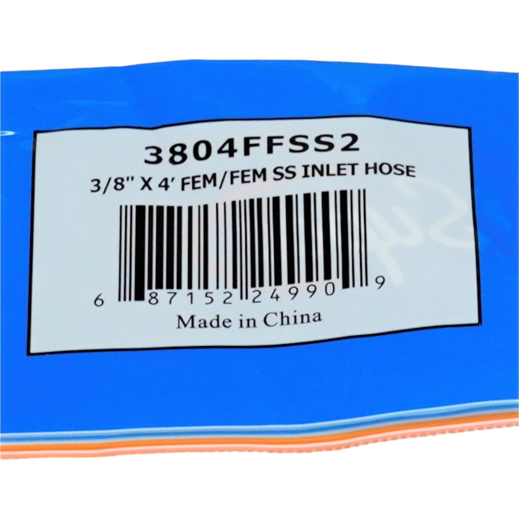 Stainless Steel Washing Machine 4' Set Inlet Fill Hoses with Washers