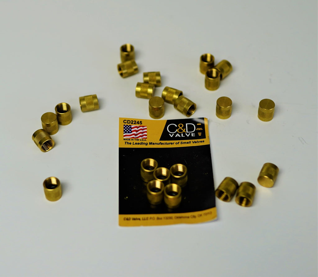 25 Pack of 1/4 inch Flare Caps for Refrigeration Access Ports C&D CD2245/25