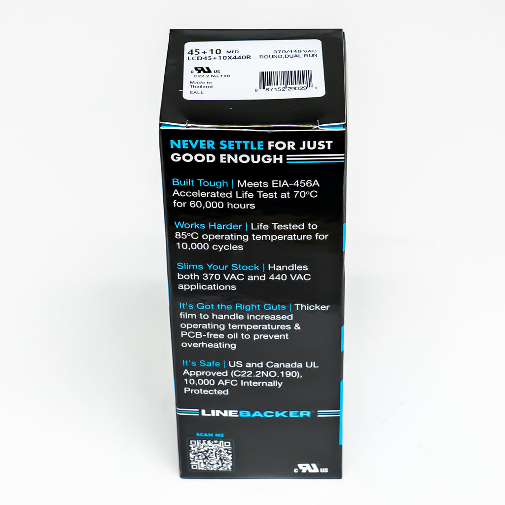 Supco Capacitor Round Dual Run 45 + 10 uf mfd 370/440 Volts for HVAC Motors