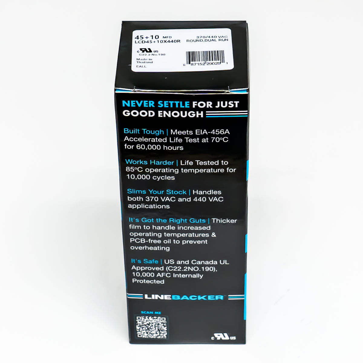 Supco Capacitor Round Dual Run 45 + 10 uf mfd 370/440 Volts for HVAC Motors