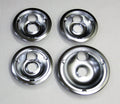 Range Burner Drip Pan Bowl Bib Set for GE 3 of WB31K5024 1 of WB31K5025 Chrome