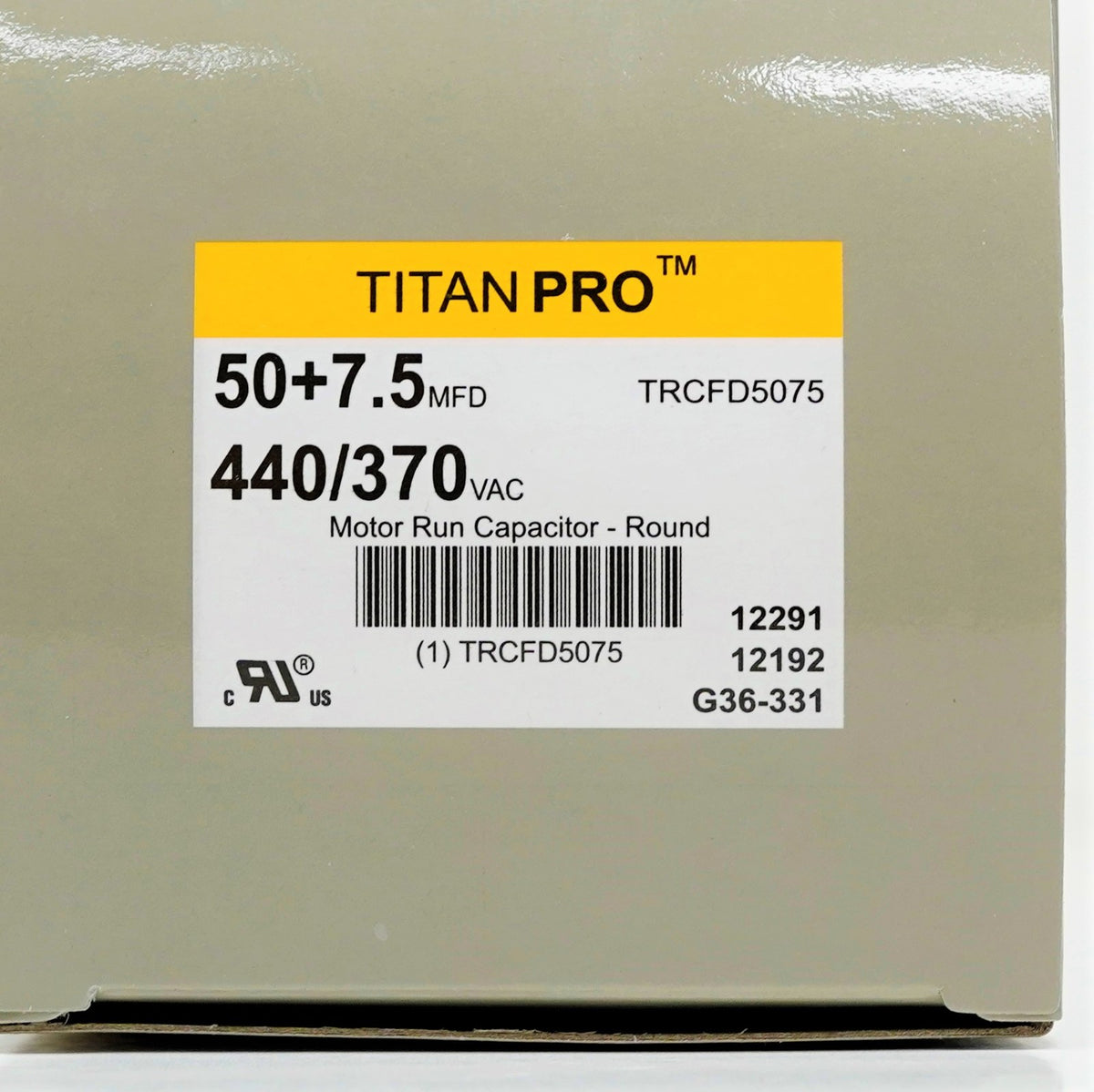 TitanPro TRCFD5075 HVAC Round Dual Motor Run Capacitor. 50/7.5 MFD/UF440/370