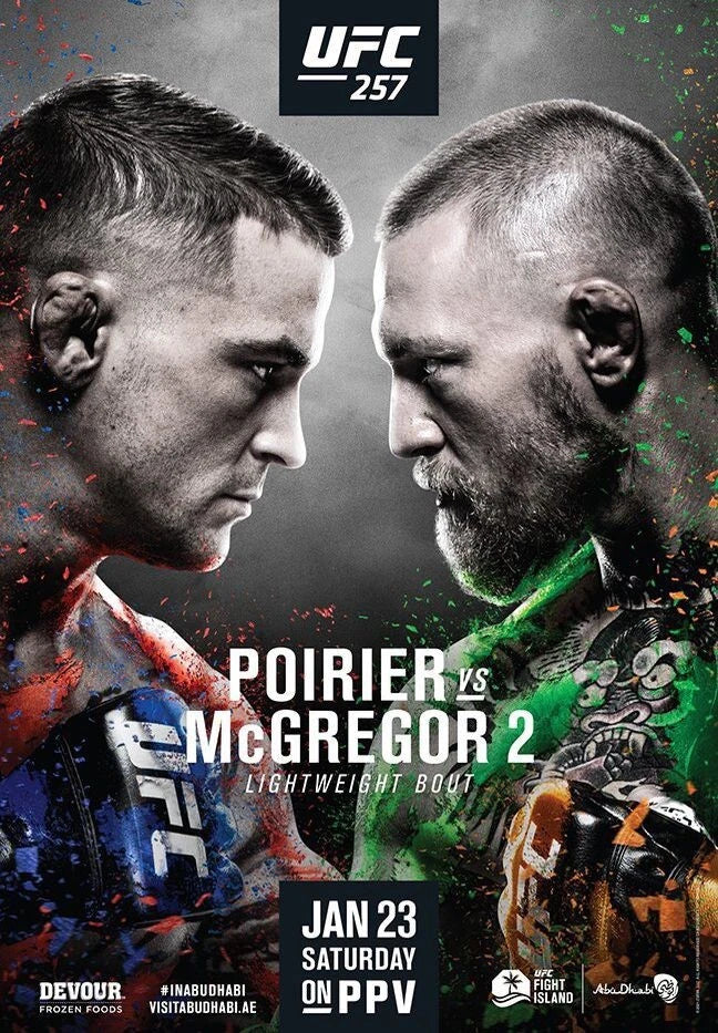 UFC 257 Conor McGregor vs Poirier Lightweight 12x17 Inches - Poster | Canvas Wall Art Print