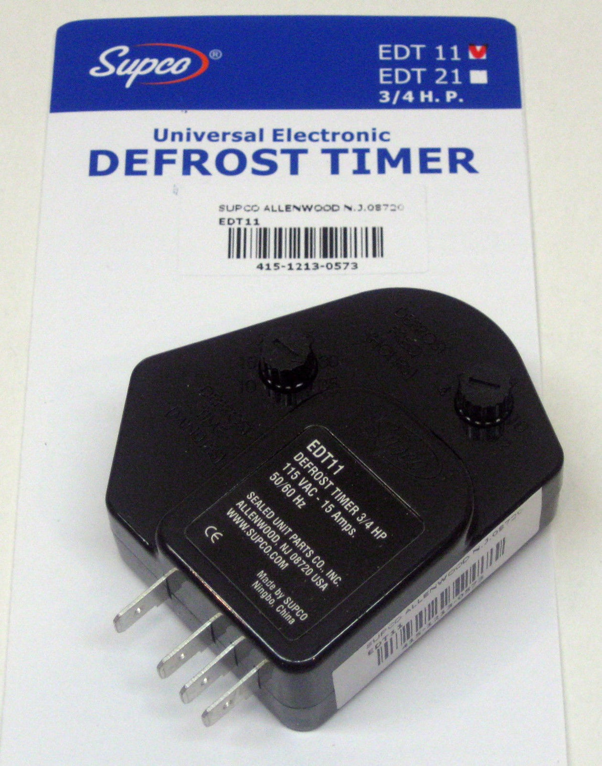 EDT11 SUPCO Refrigerator Defrost Timer Control Universal 120 Volt 15 Amp