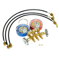 Brass Charging Manifold with 18" Hoses R600a R290 R134a HVAC Refrigeration