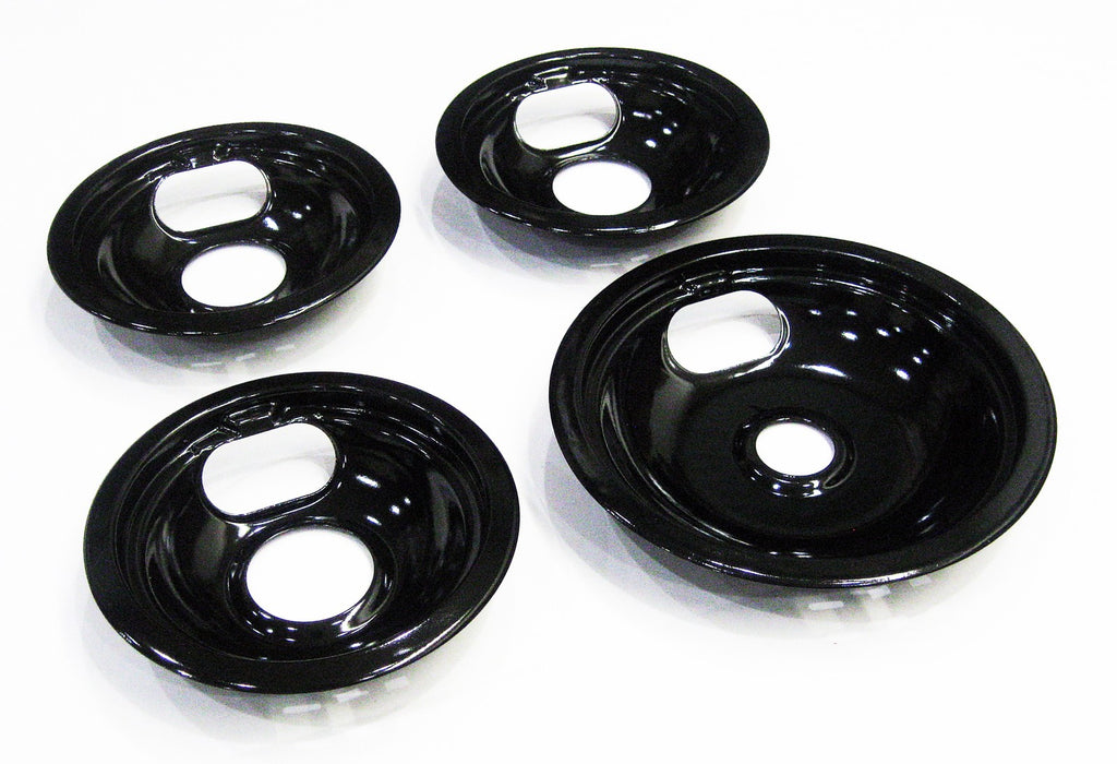 Range Burner Drip Bowl Set for Whirlpool 3 of W10290353 1 of W10290350 Porcelain