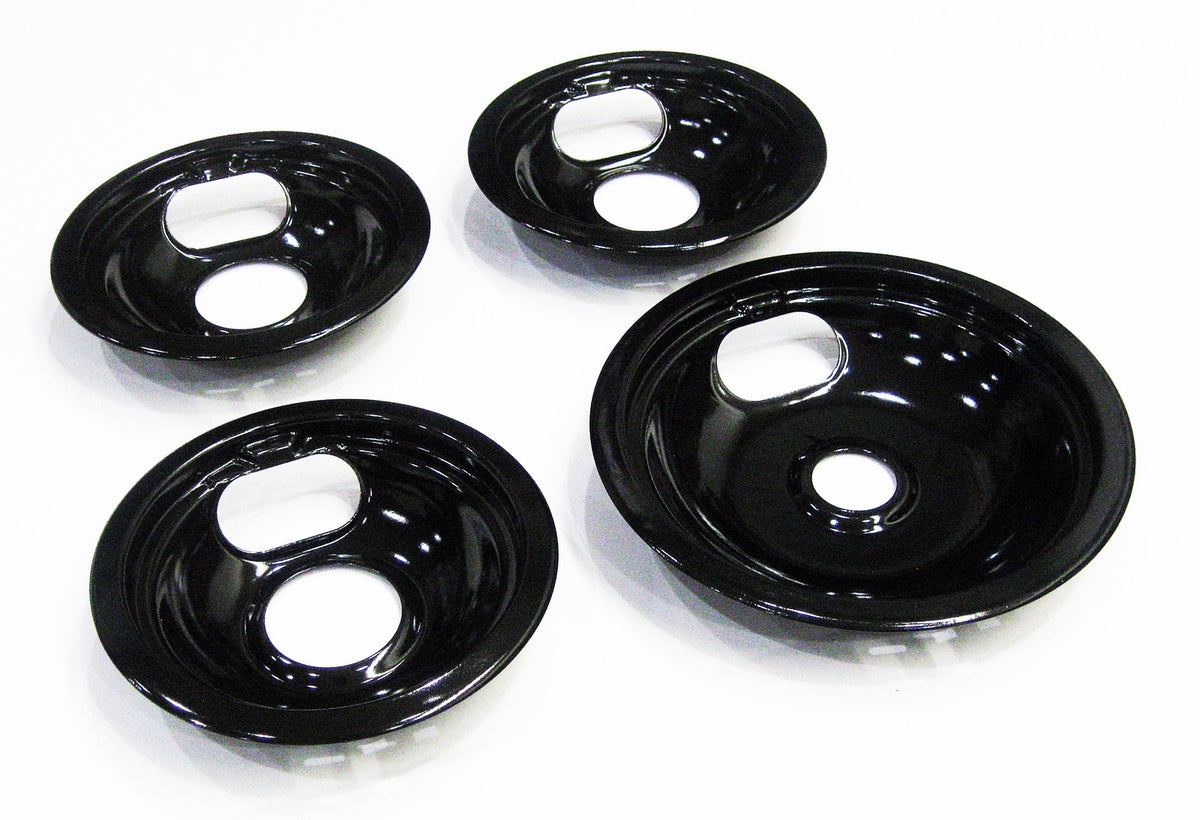 Range Burner Drip Bowl Set for Whirlpool 3 of W10290353 1 of W10290350 Porcelain