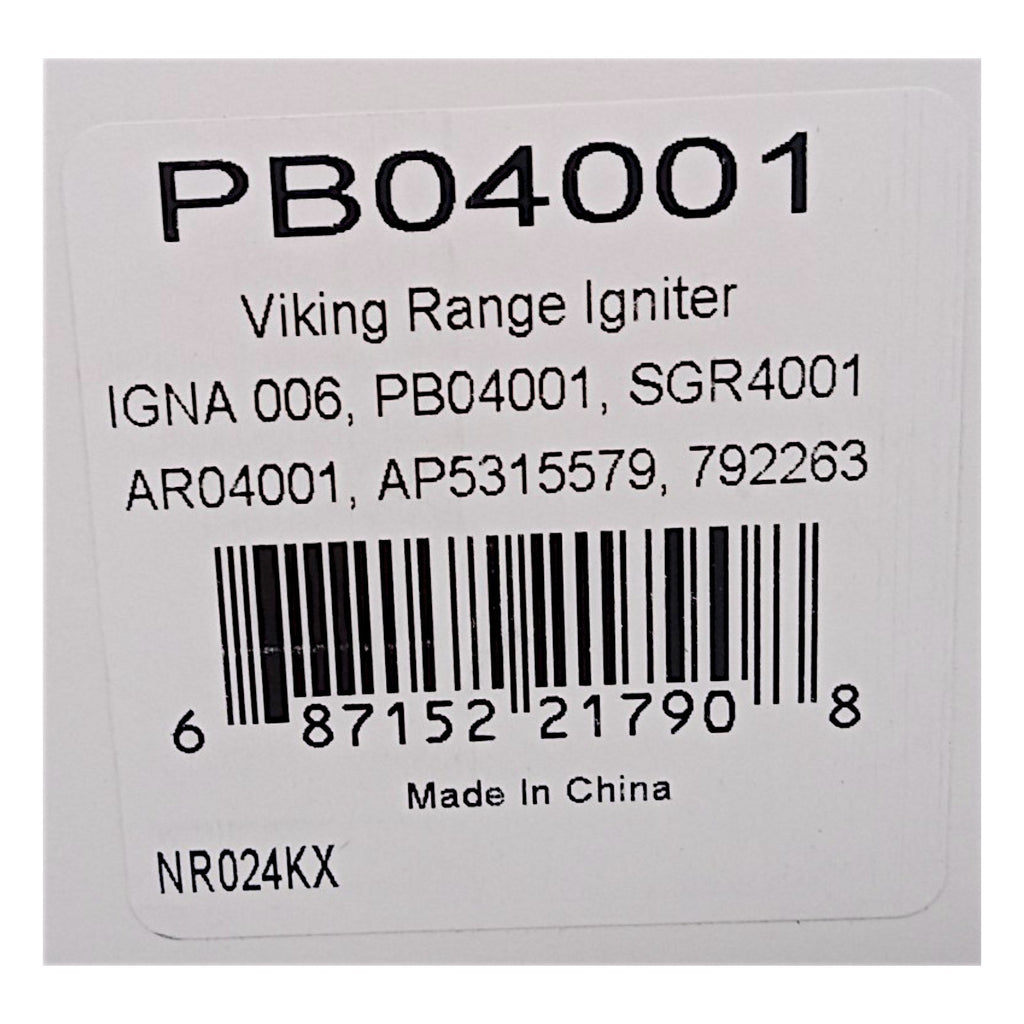 Surface Igniter AR04001 Gas Range Oven Ignitor for Viking PB040001