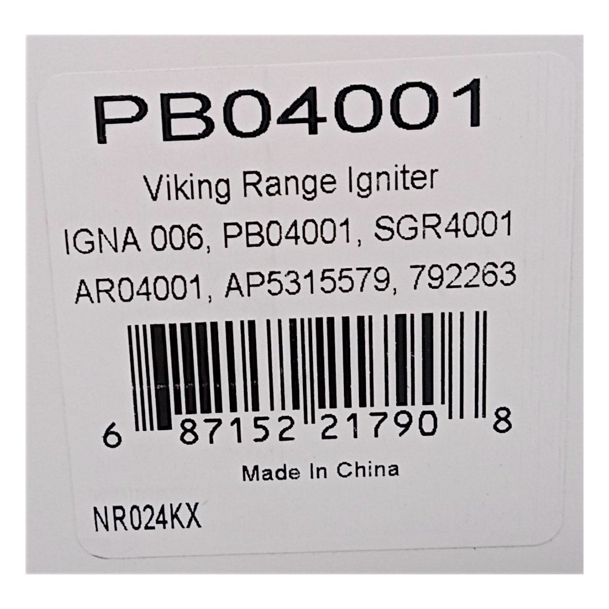 Surface Igniter AR04001 Gas Range Oven Ignitor for Viking PB040001