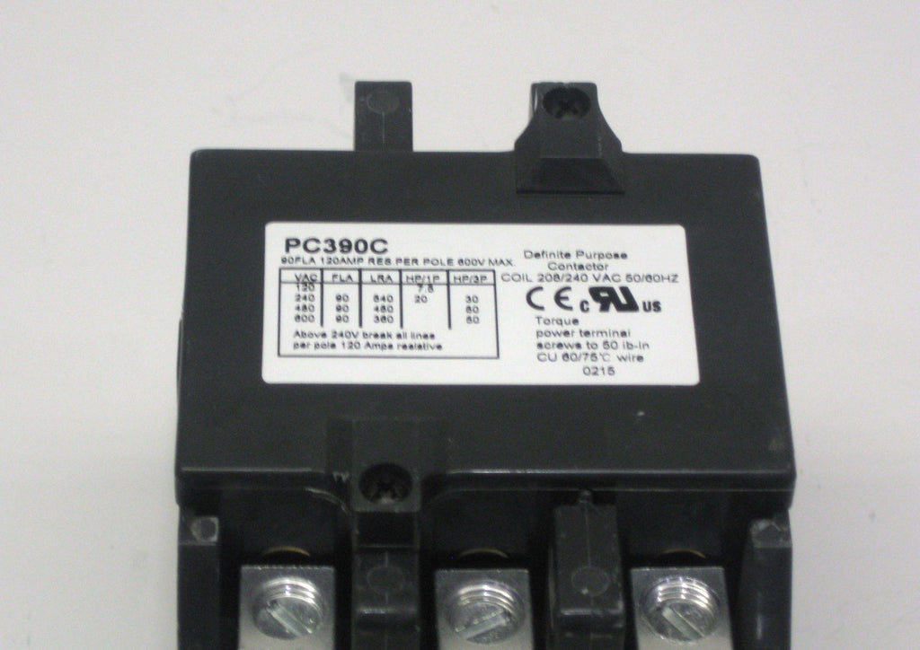 Contactor Three (3) Pole 90 Amp 240 Volts Air Conditioning PC390C