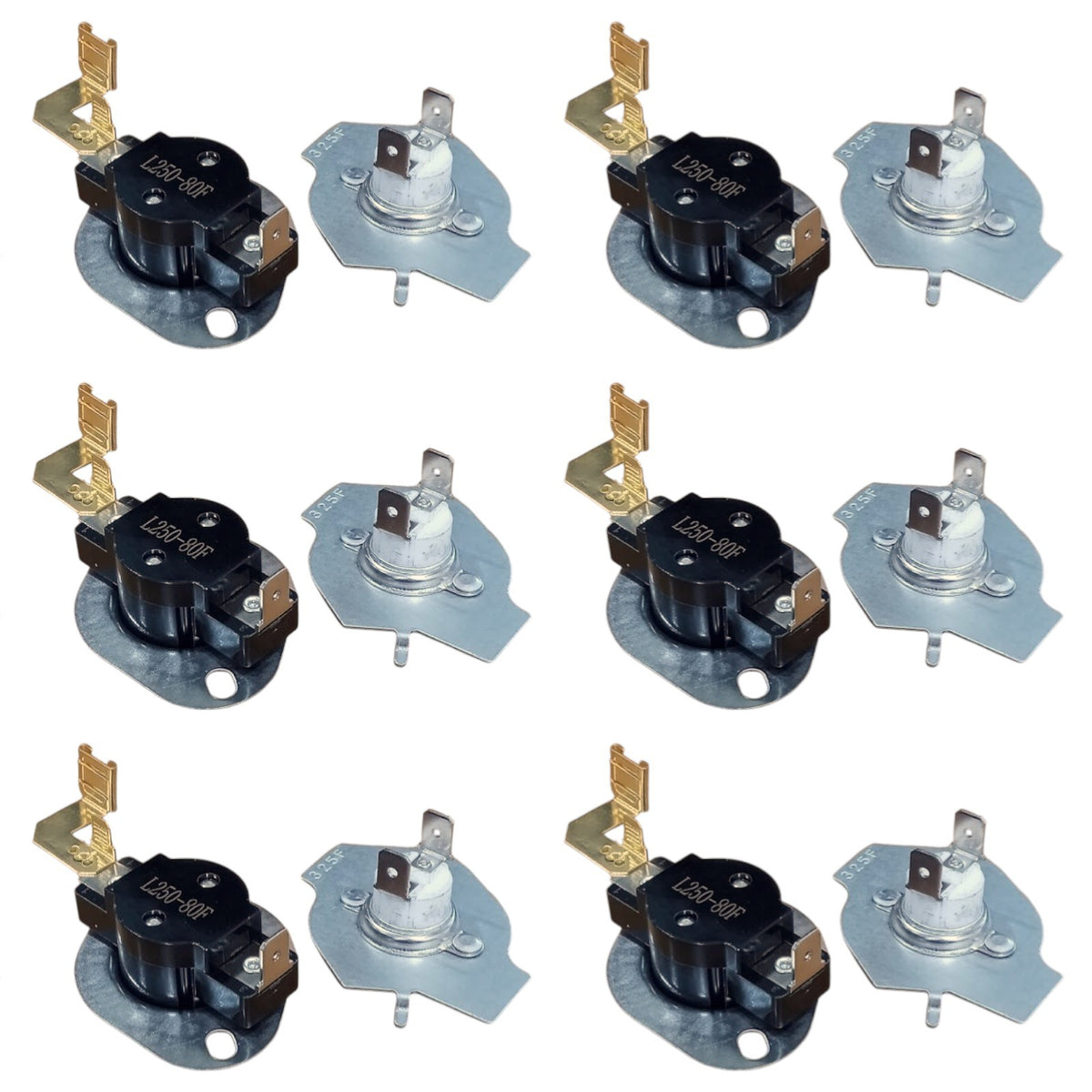 6 PACK of N197 Limit & Thermal Thermostat Kit for Whirlpool Kenmore 279816