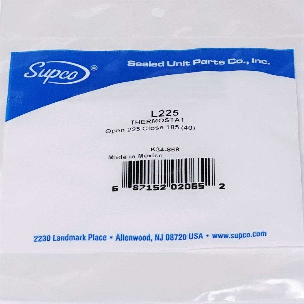 Supco L225-40 Heater Limit Thermostat Thermodisc Open On Rise