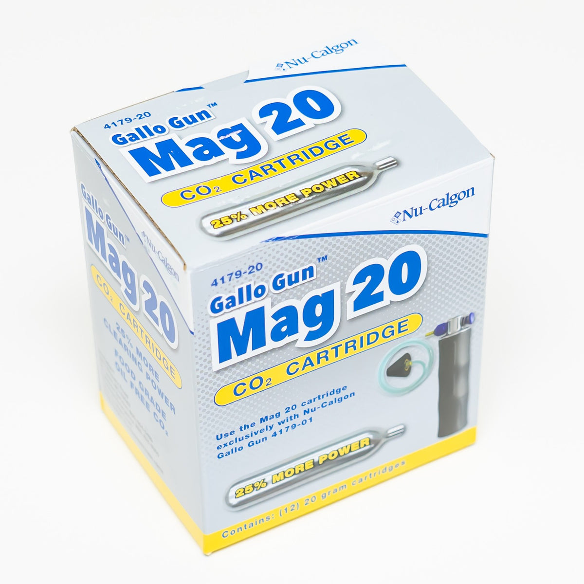 Nu-Calgon Gallo Gun Mag 20 20g CO2 cartridges - 12 x 20g cartridges 4179-20