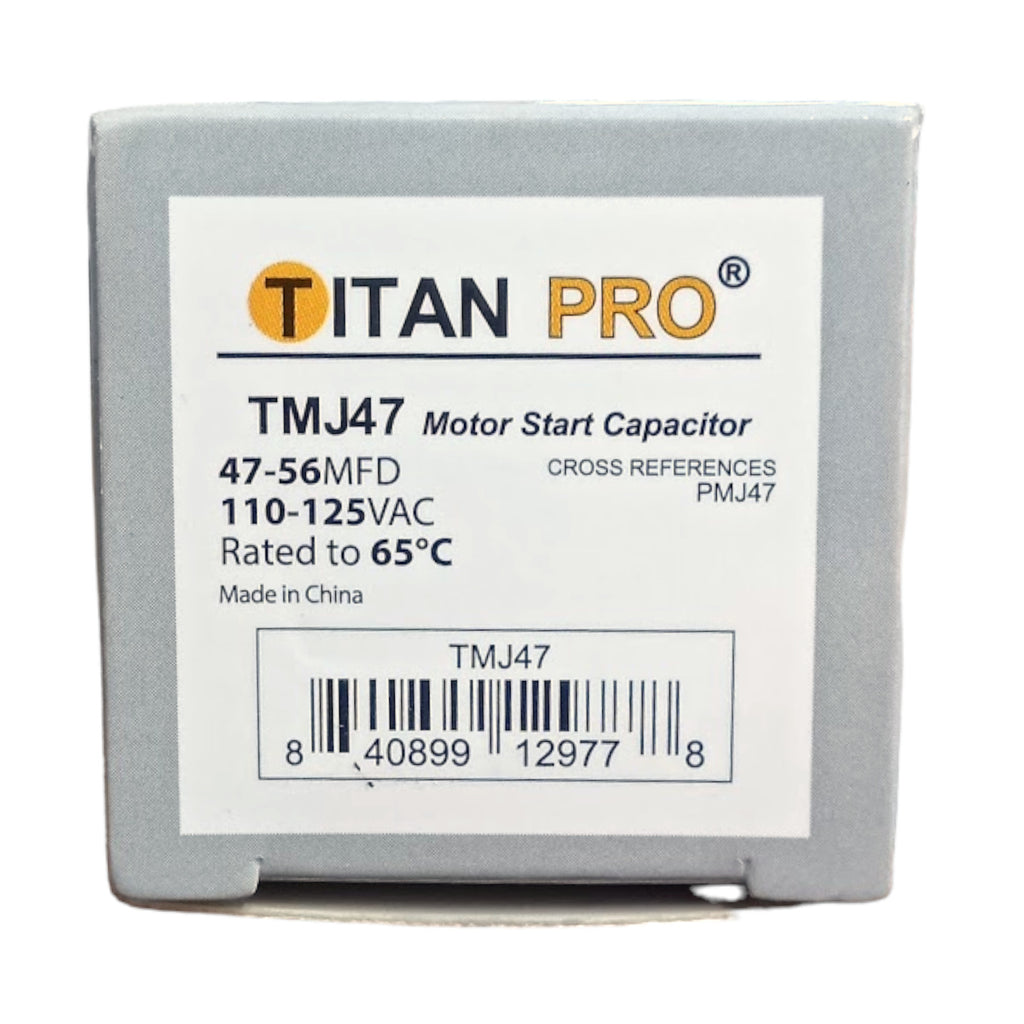 Titan Pro TMJ47 Motor Start Capacitor 47-56 MFD UF / 110-125 VAC