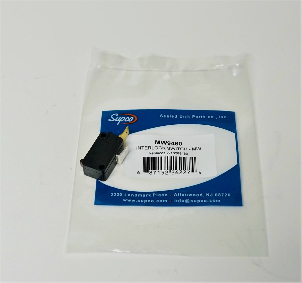 Supco MW9460 for Whirlpool W10269460 Microwave Interlock Door Switch