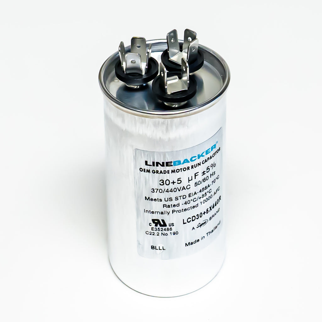 Supco Capacitor Round Dual Run 30 + 5 uf mfd 370/440 Volts for HVAC Motors