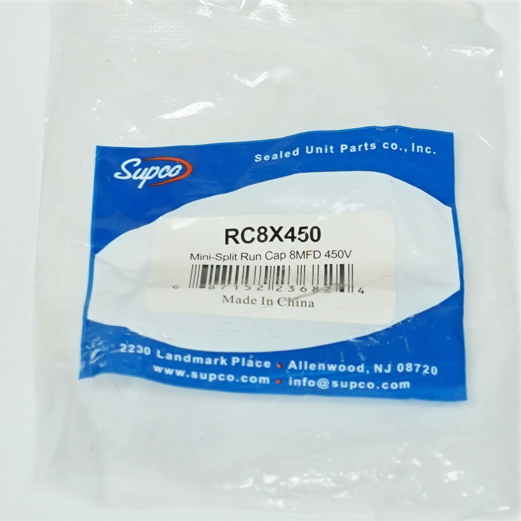 Supco RC8X450 Run Capacitor 8 MFD 450 Volts Mini-Split AC Air Conditioner