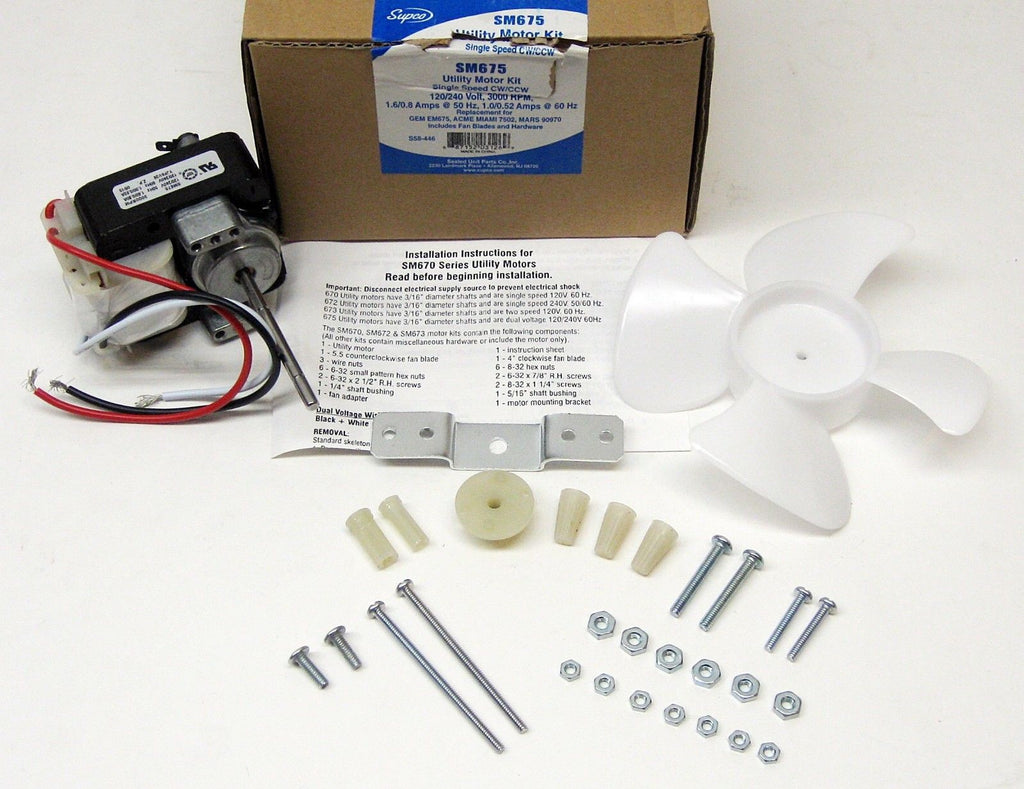 Refrigeration Bevarage Cooler Bay Marie Evaporator Motor Supco SM675