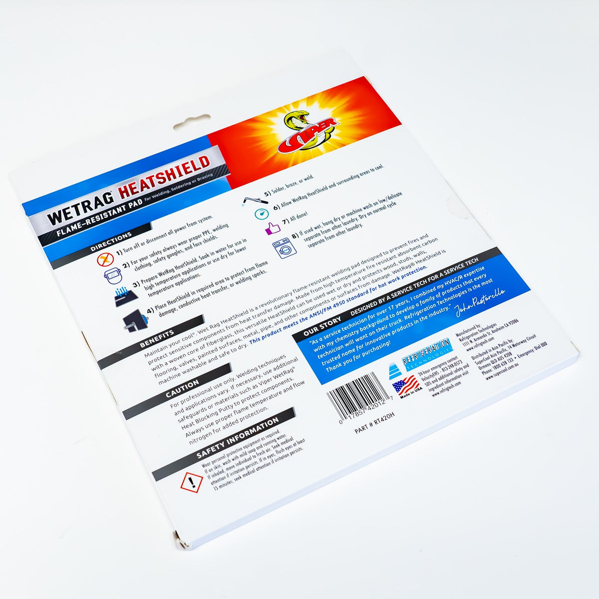 Wetrag Heatshield Flame-Resistant Pad for Welding Soldering or Brazing