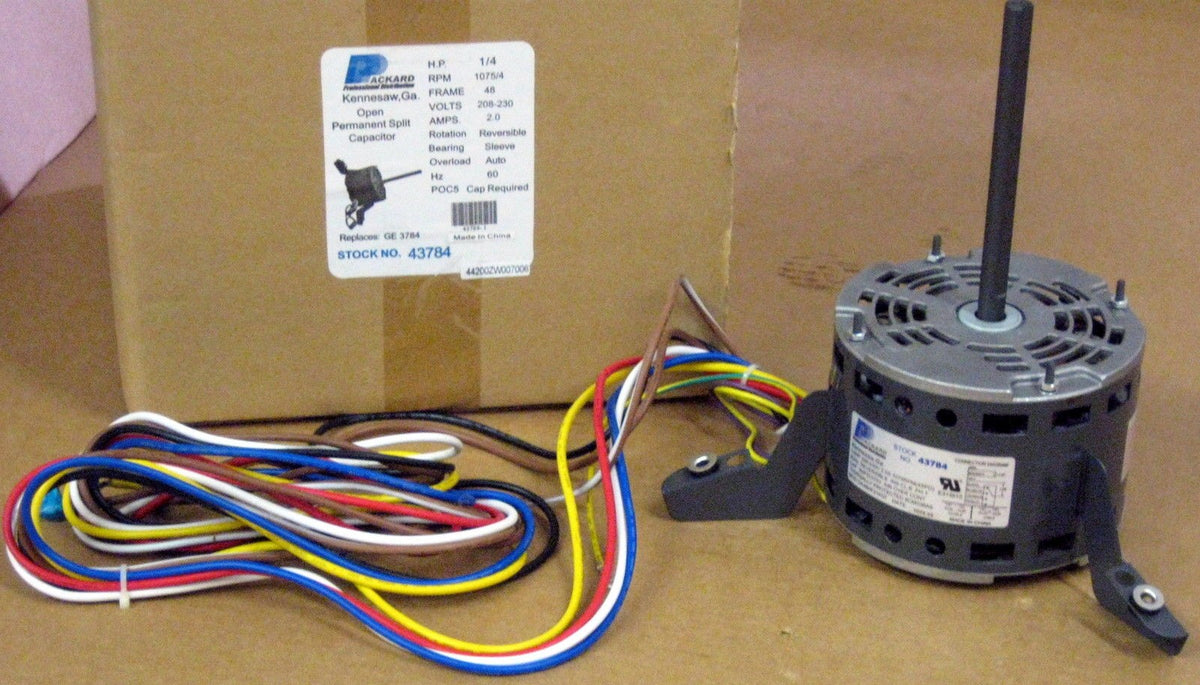 43784 A/C Blower Motor 1/4 HP 230 V 1075 RPM for Goodman Janitrol B13400313S