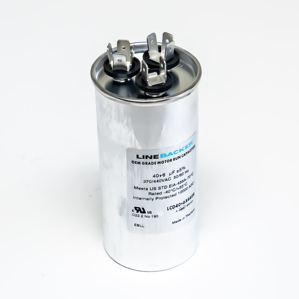 Supco Capacitor Round Dual Run 40 + 6 uf mfd 370/440 Volts for HVAC Motors