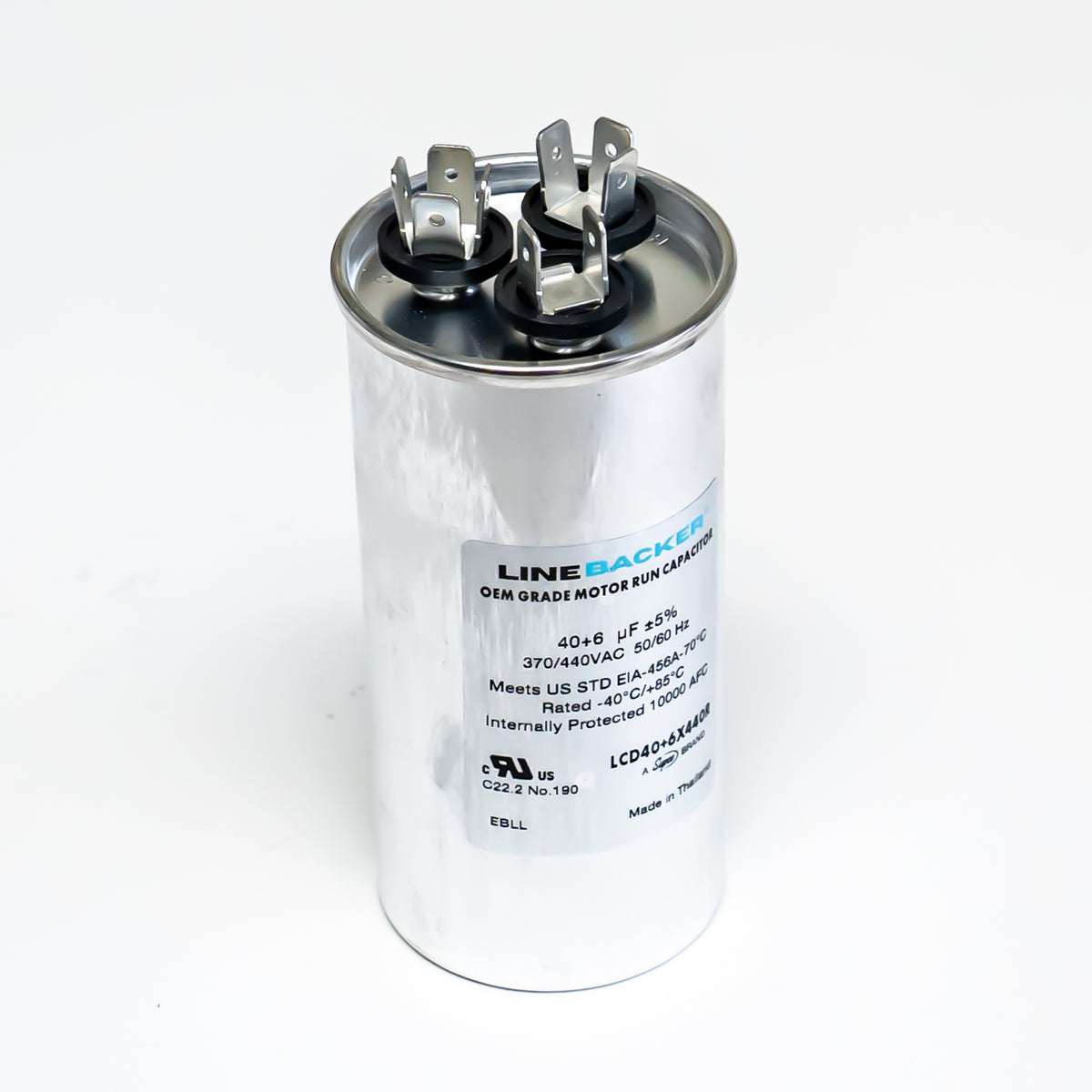 Supco Capacitor Round Dual Run 40 + 6 uf mfd 370/440 Volts for HVAC Motors