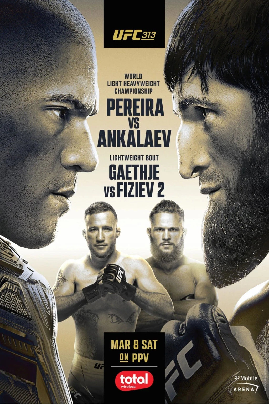 UFC 313 Pereira vs. Ankalaev Reprint 12x18 - Poster | Canvas Wall Art Print