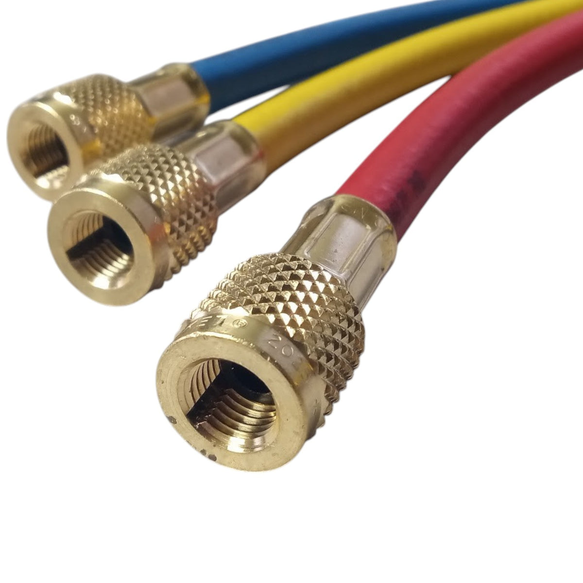 Yellow Jacket 42036 A2L Brass Manifold with 60" Hoses RYB for R32/454B/410A