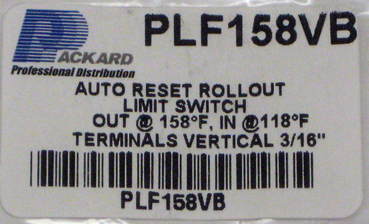 PLF158VB L158-40 Limit Thermostat Flush Mount For Furnance Unit Heaters