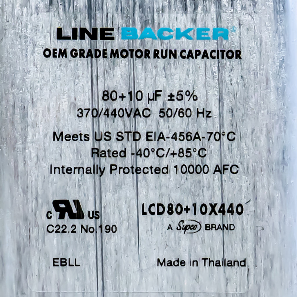Supco Capacitor Oval Dual Run 80 + 10 uf mfd 370/440 Volts for HVAC Motors