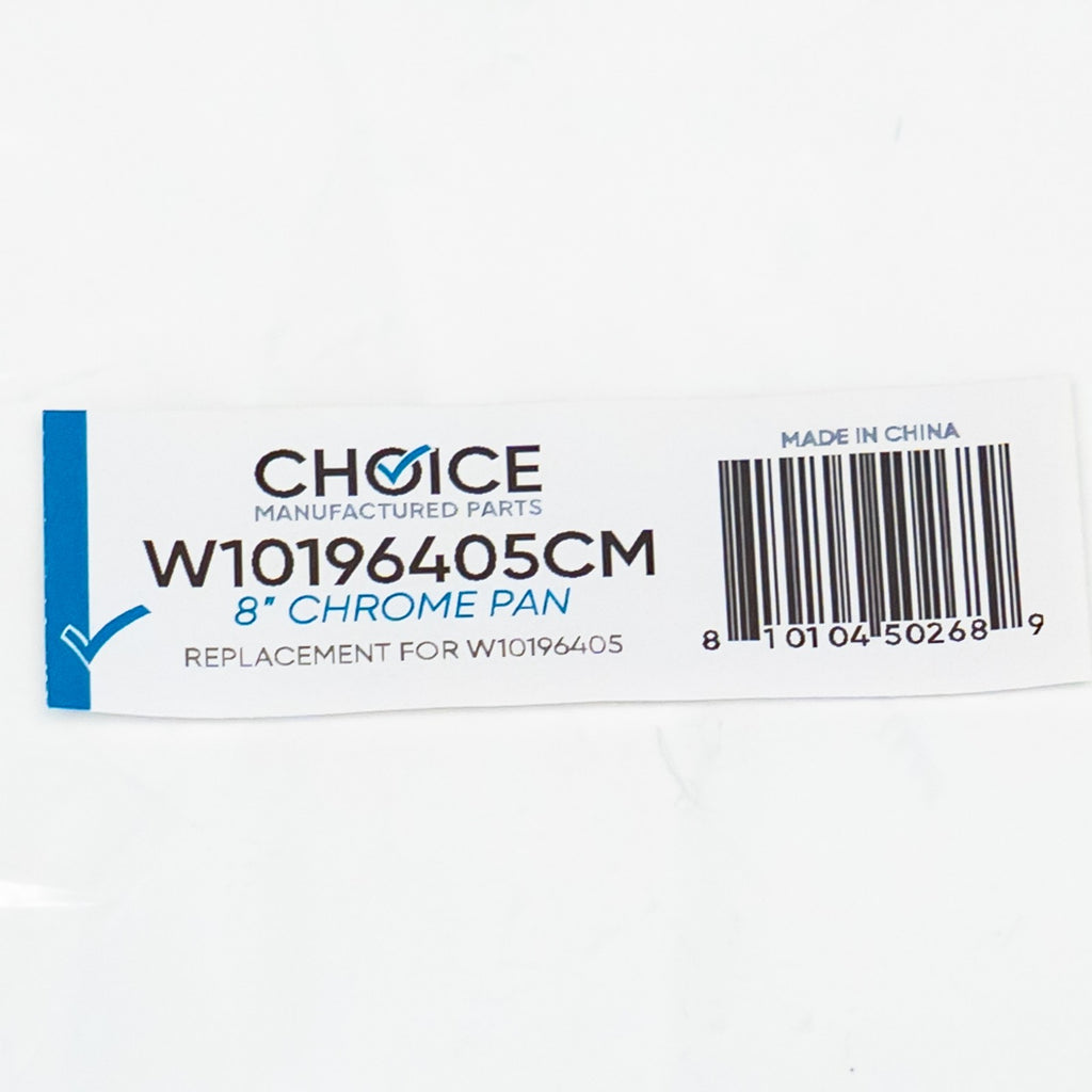 Choice Part W10196405 8" Chrome Stove Drip Pan Bowl for Whirlpool Range