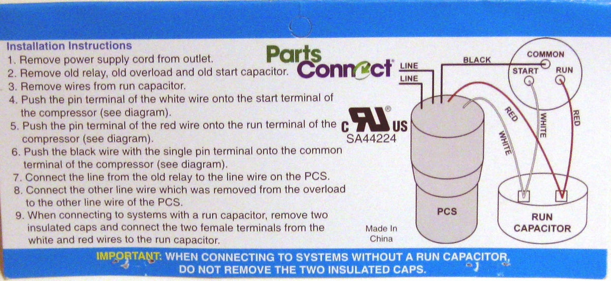 Refrigierator 3-n-1 Relay Capacitor Overload for 1/3-1/2 HP Compressor PCS210