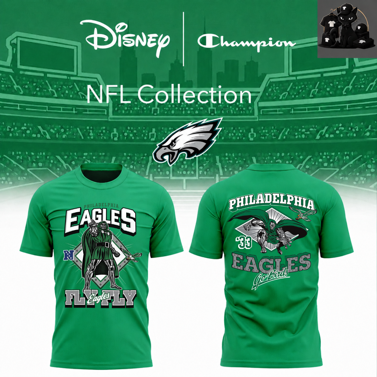 Philadelphia Eagles Disney x Champion Doctor Doom Doomsday Shirt, Eagles Doctor Doom Marvel