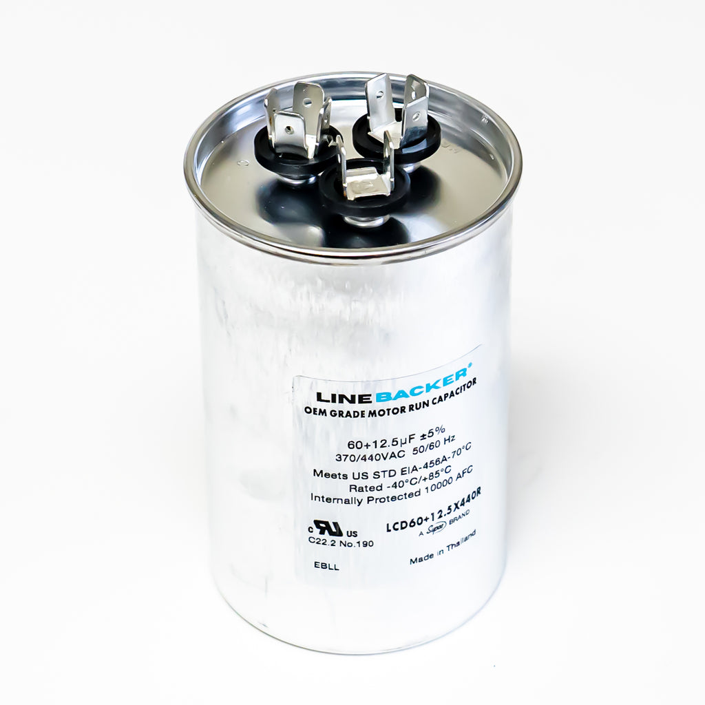Supco Capacitor Round Dual Run 60 + 12.5 uf mfd 370/440 Volts for HVAC Motors
