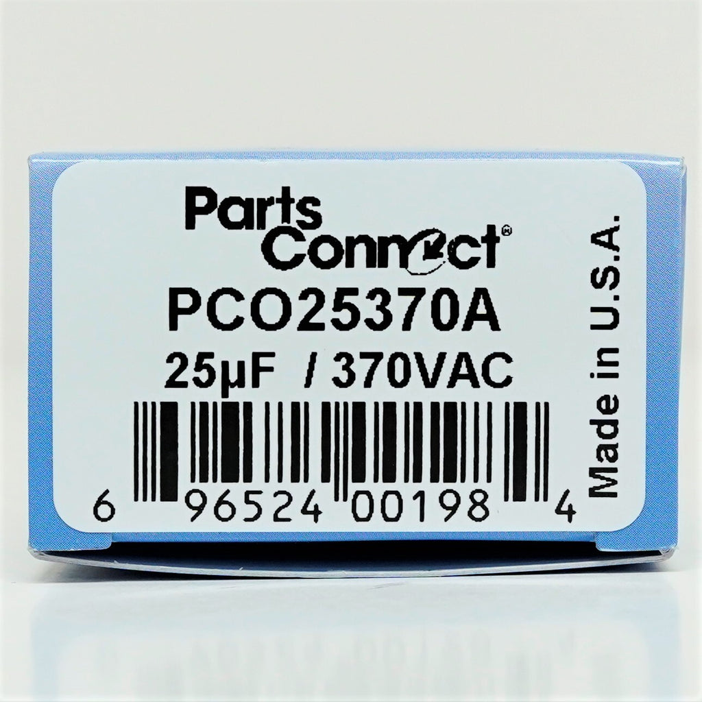 USA Run Capacitor 25 mfd (uf) 370 Volt Oval American Made PartsConnect PCO25370A