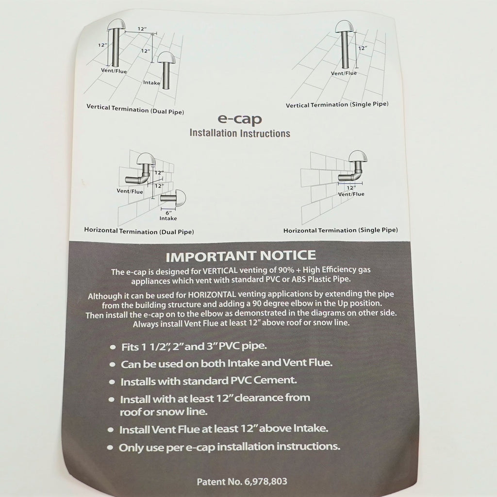 ECAP321 PVC Flue Pipe Rooftop Vent Cap