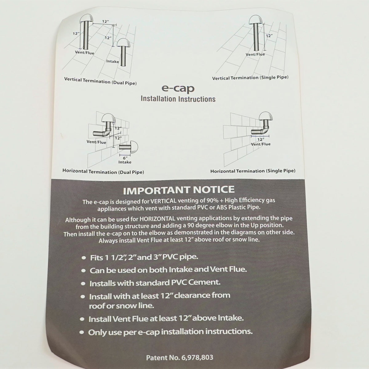 ECAP321 PVC Flue Pipe Rooftop Vent Cap