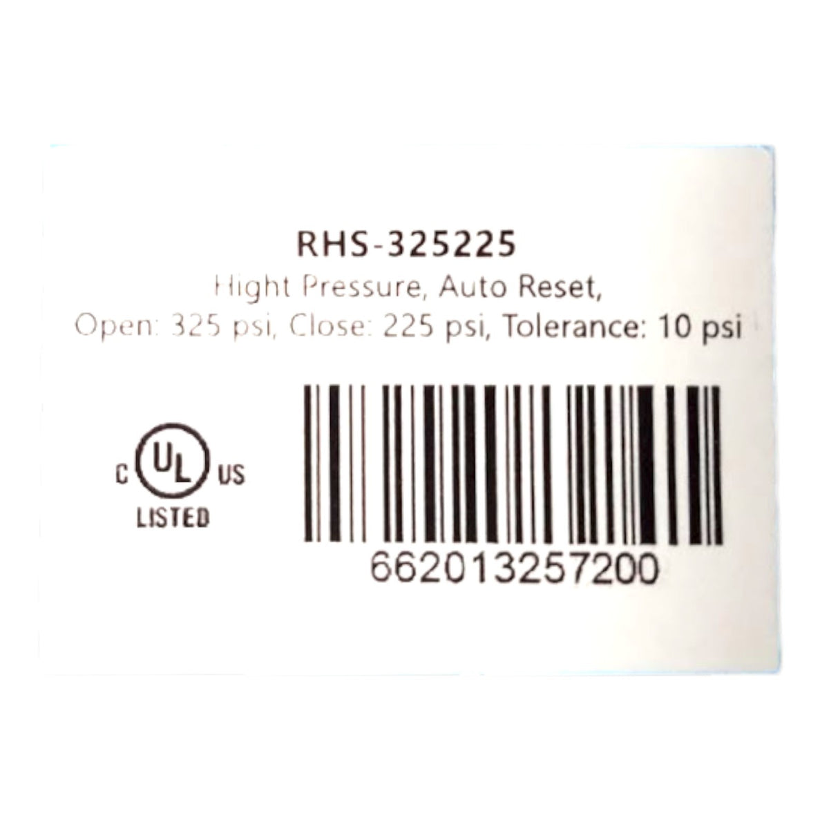 Ranco RHS-325225 High Pressure Switch Open 325 Close 225 PSI HVAC Refrigeration