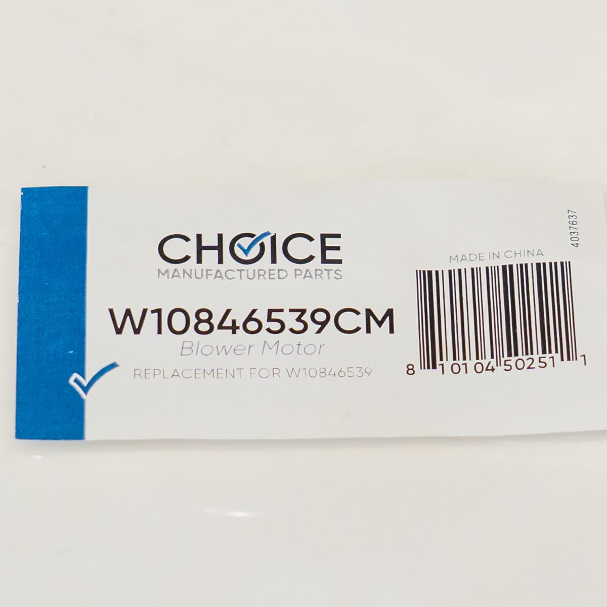 Choice Parts W10846539 Refrigerator Ice Room Blower Fan Motor for Whirlpool