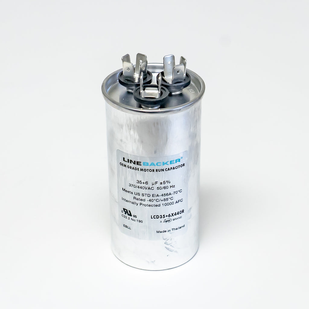 Supco Capacitor Round Dual Run 35 + 6 uf mfd 370/440 Volts for HVAC Motors