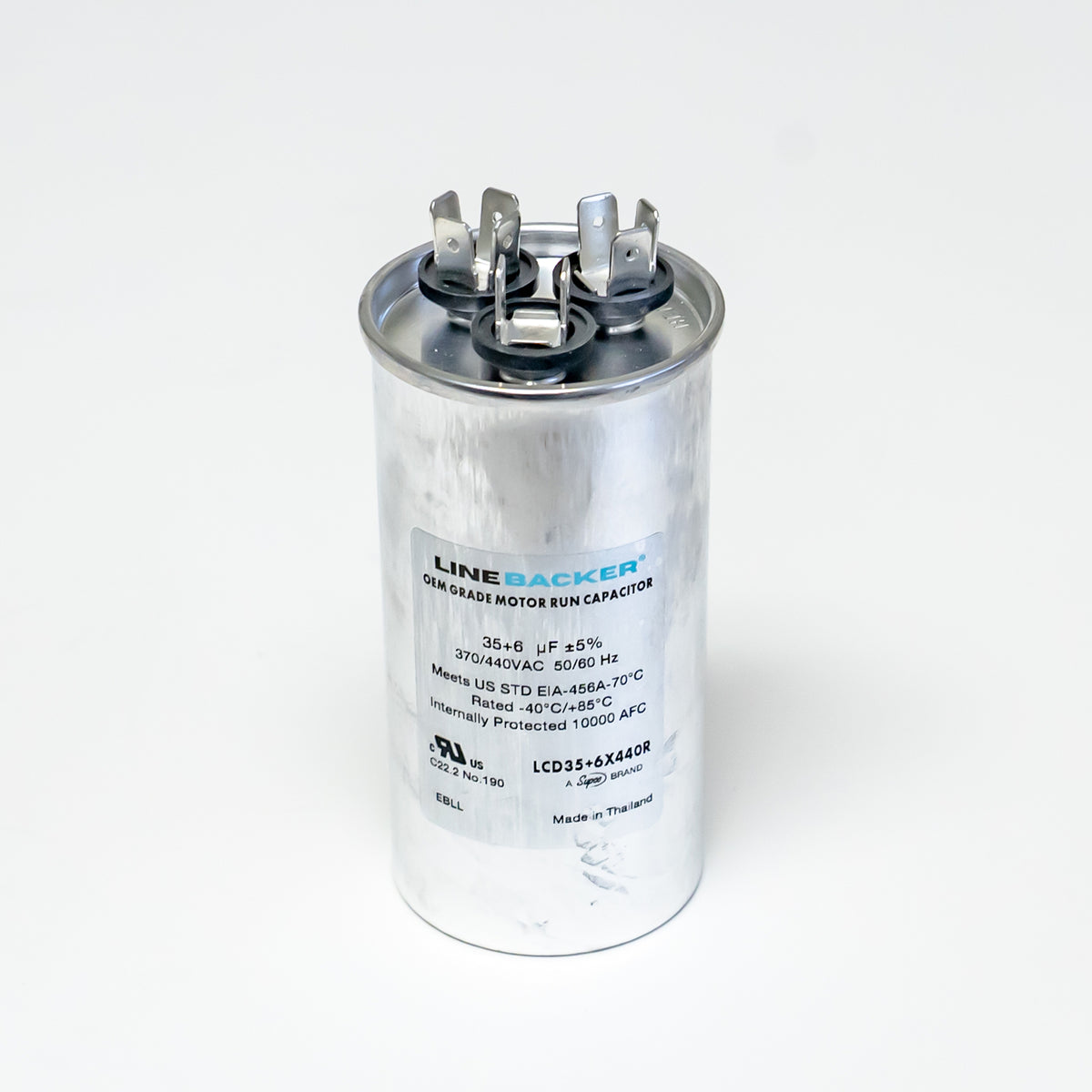 Supco Capacitor Round Dual Run 35 + 6 uf mfd 370/440 Volts for HVAC Motors