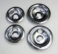 Range Burner Drip Pan Bowl Bib Set for GE 2 of WB31K5024 2 of WB31K5025 Chrome
