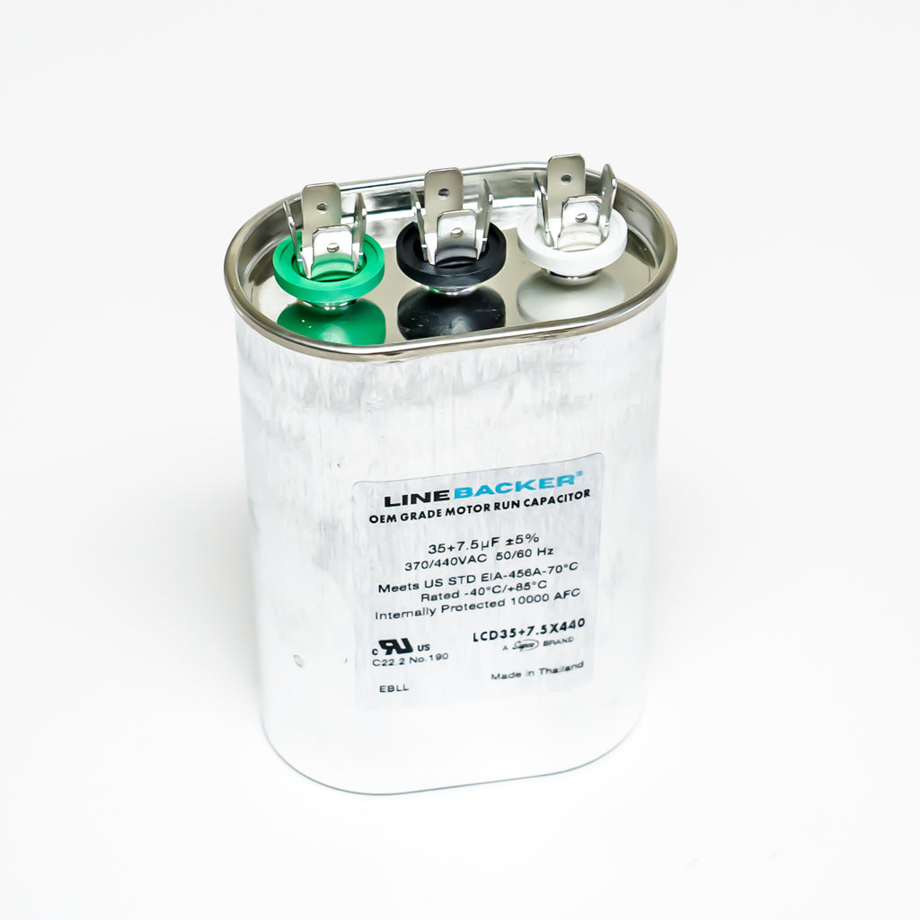 Supco Capacitor Oval Dual Run 35 + 7.5 uf mfd 370/440 Volts for HVAC Motors