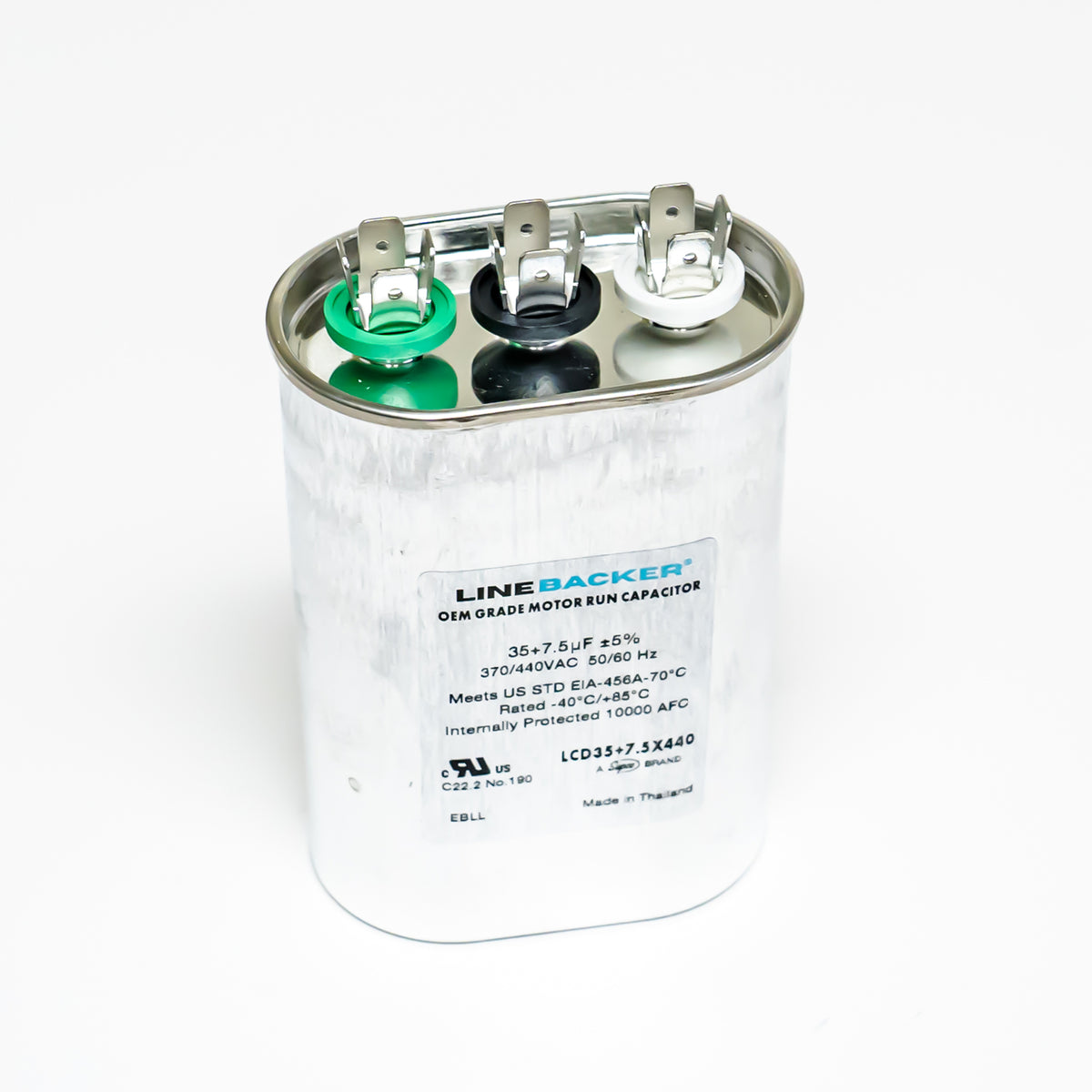 Supco Capacitor Oval Dual Run 35 + 7.5 uf mfd 370/440 Volts for HVAC Motors