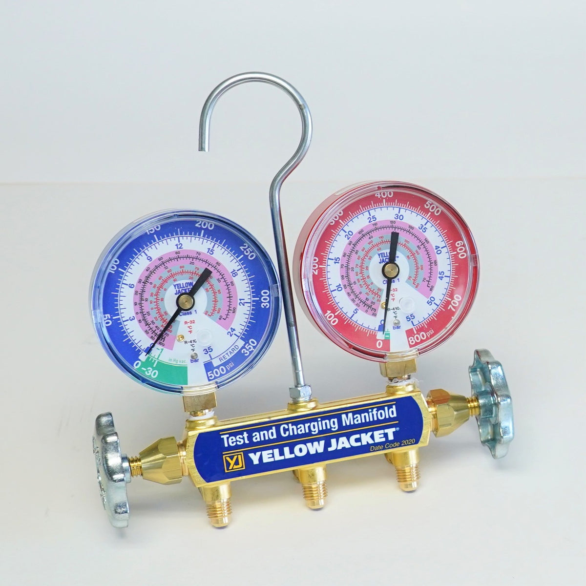 Yellow Jacket 42021 Test and Charging Manifold with 3-1/8" Gauges R32/410A