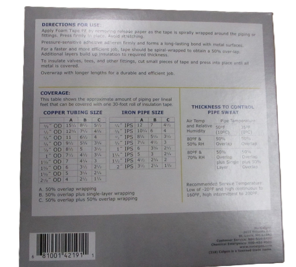 Nu Calgon Foam Insulation Tape PE 4219-20
