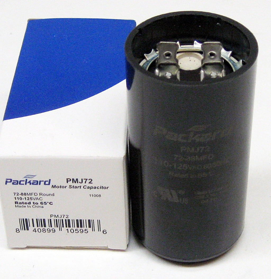 Packard PMJ72 Motor Start Capacitor. 72-88 MFD UF / 110-125 VAC