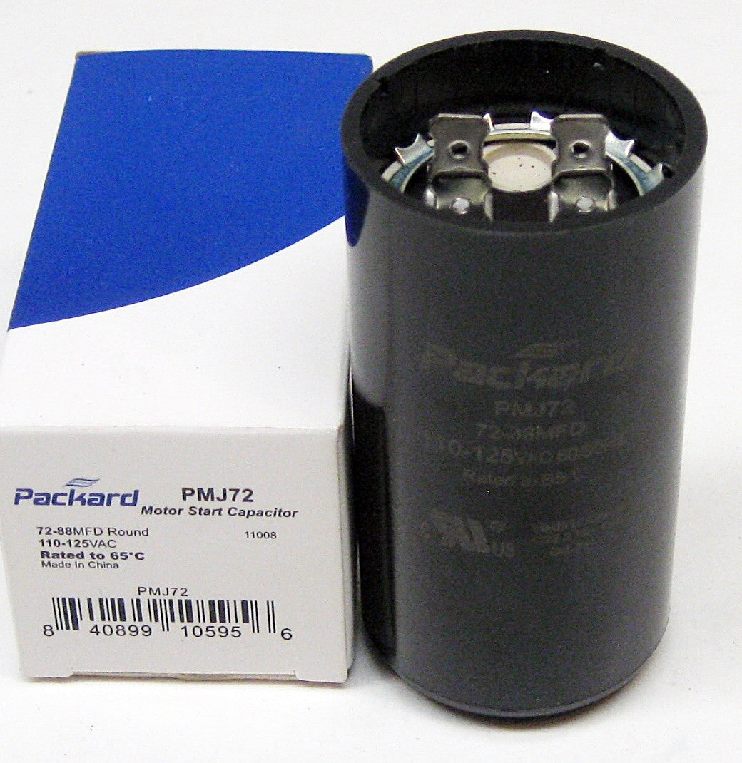 Packard PMJ72 Motor Start Capacitor. 72-88 MFD UF / 110-125 VAC