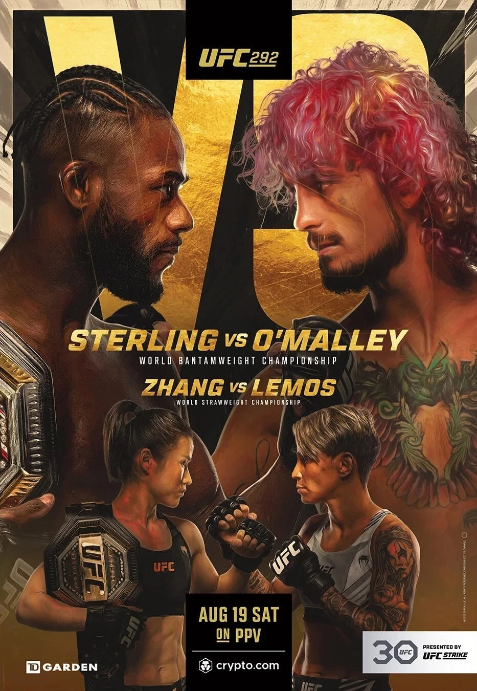 UFC 292 Aljamain Sterling vs Sean O'Malley Zhang Lemos 11x16 - Poster | Canvas Wall Art Print