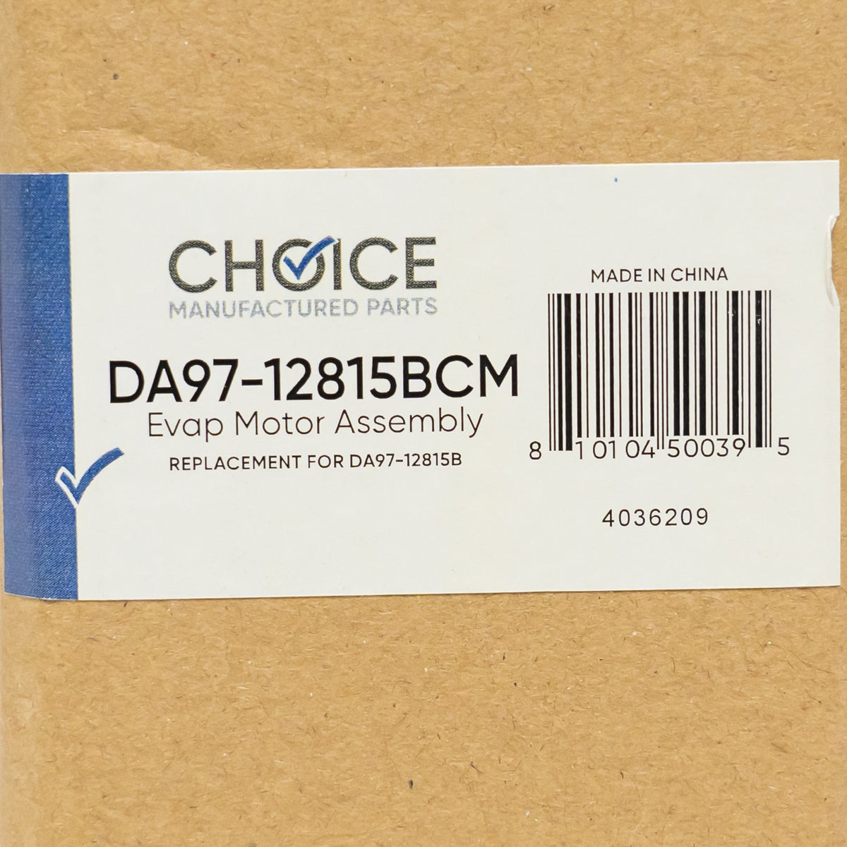 Choice Part DA97-12815B for Samsung Evaporator Fan Motor Assembly